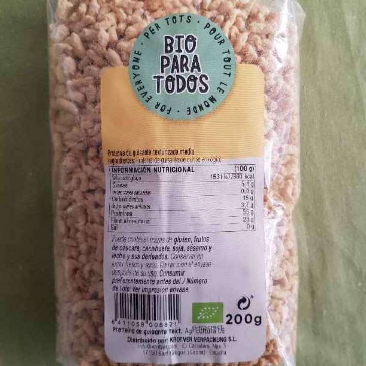 Proteína de guisante texturizada media Proteína de guisante texturizada media