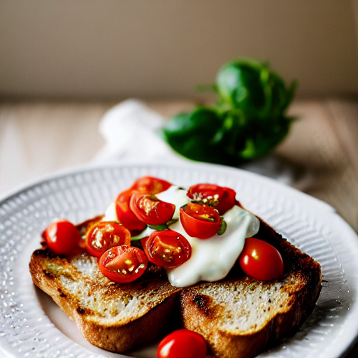 Tostadas con queso y tomate Tostadas con queso y tomate
