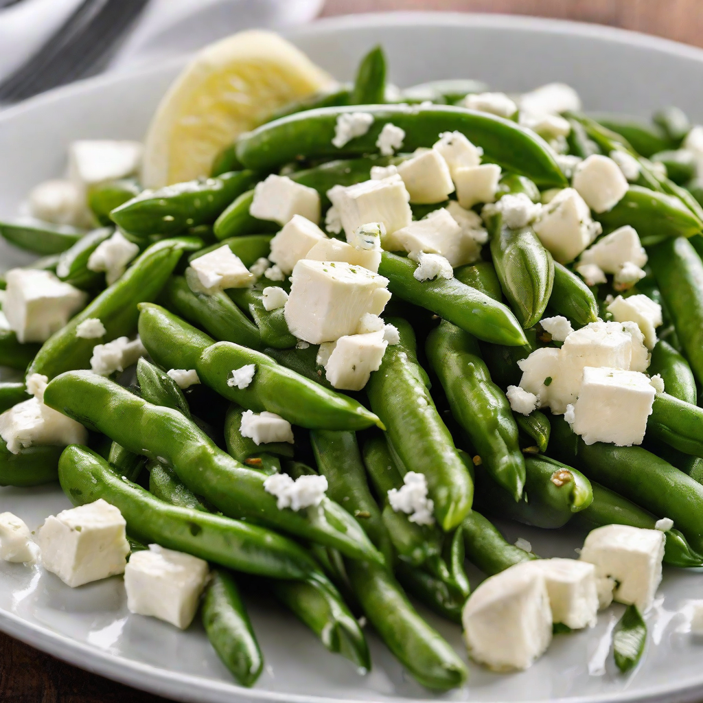 Judías con ajo y queso feta Judías con ajo y queso feta