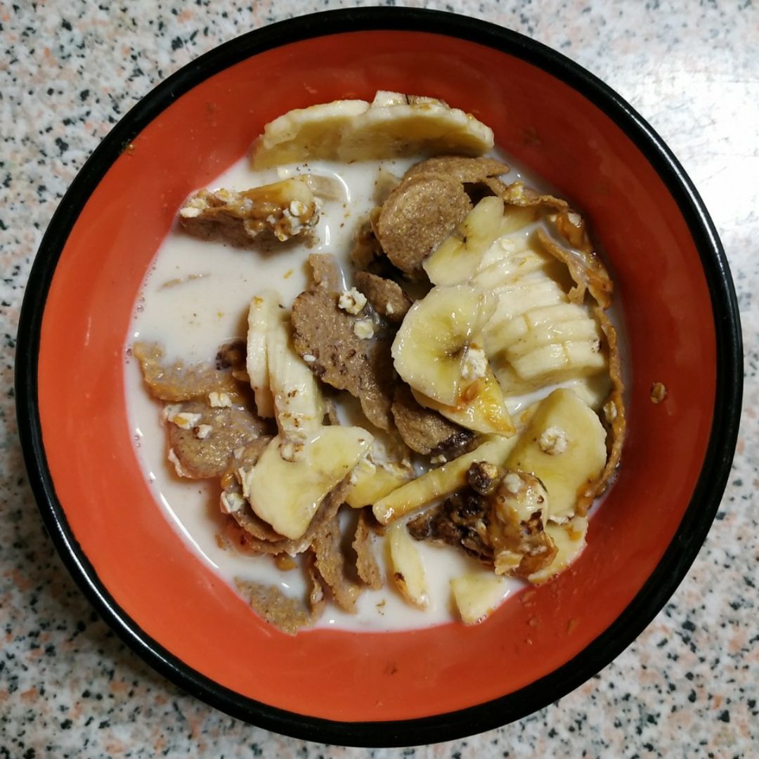 Bol con bebida de avena Bol con bebida de avena