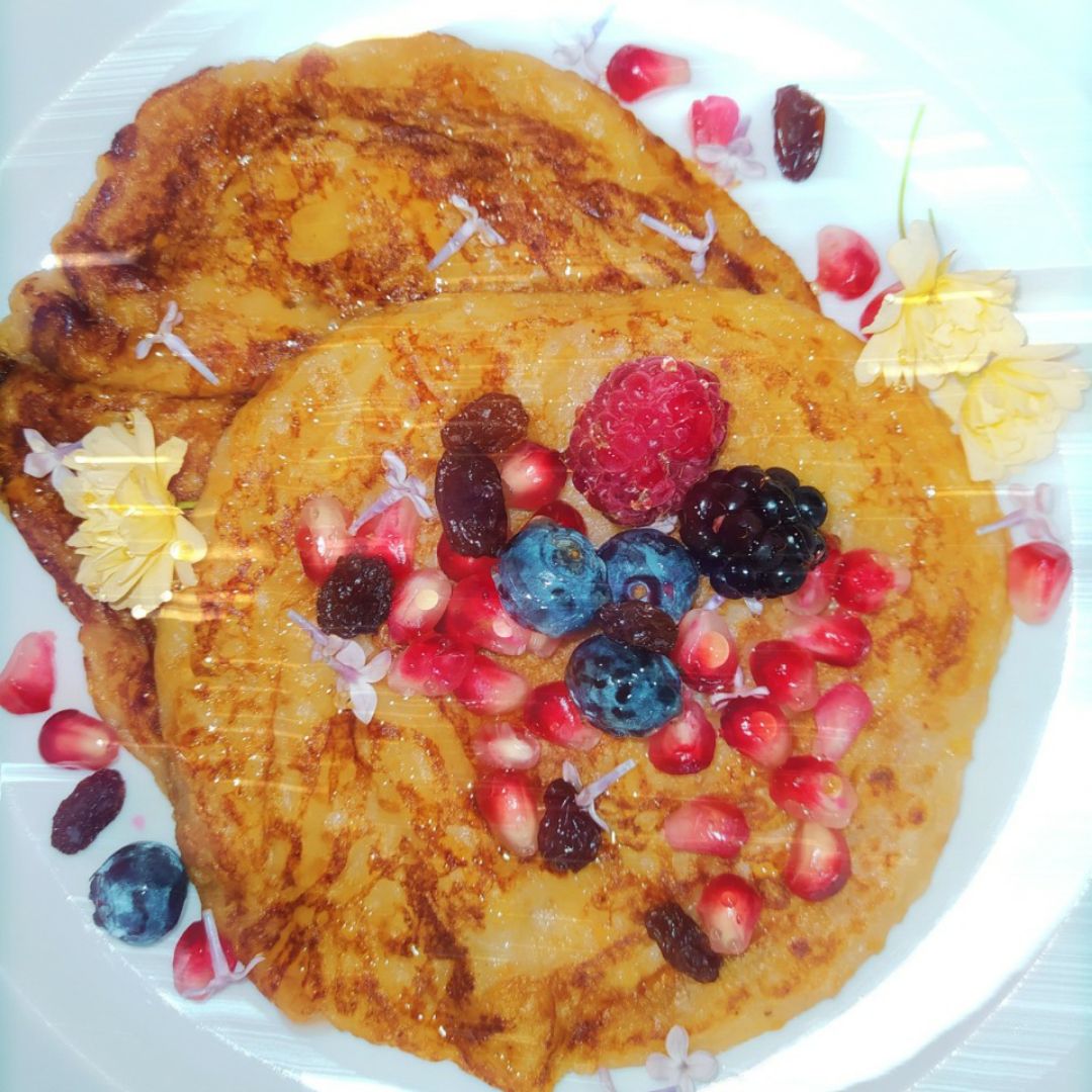 Tortitas fit de avena y plátano ✨🍌🍓 Tortitas fit de avena y plátano ✨🍌🍓