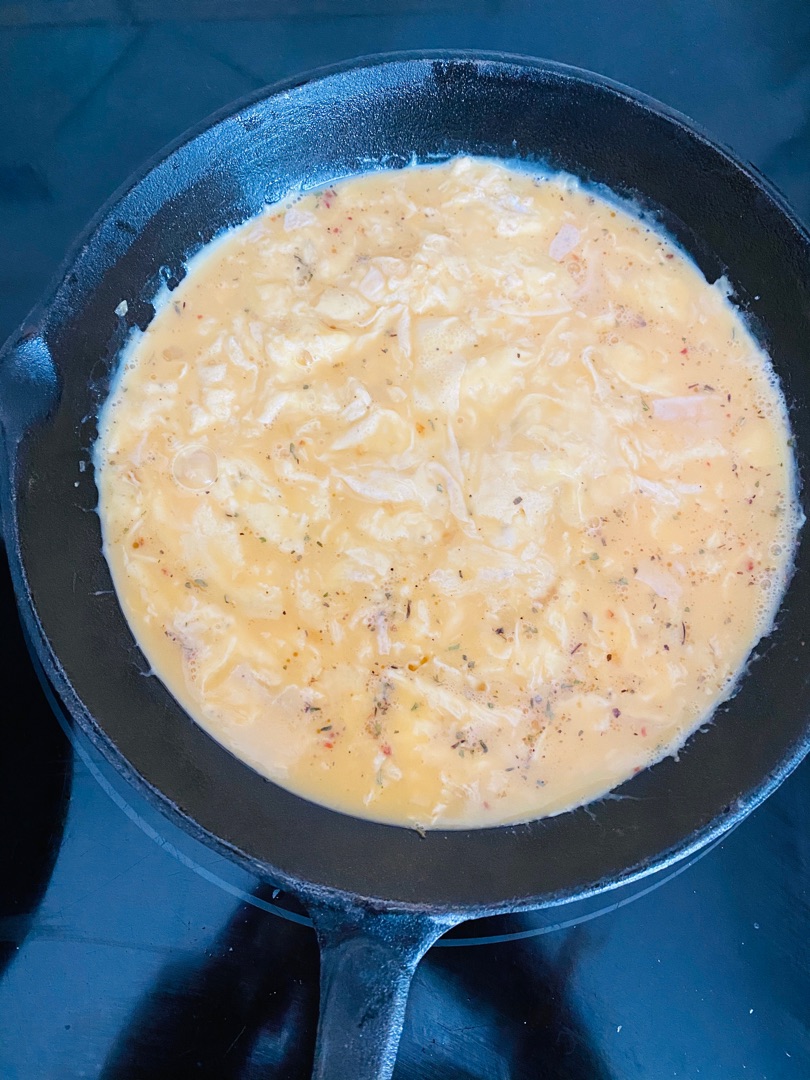 Frittata con salmón, bimi y quesoStep 0
