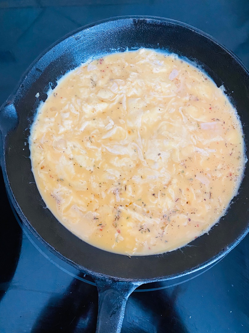Frittata con salmón, bimi y queso Paso 1 Frittata con salmón, bimi y queso Paso 1