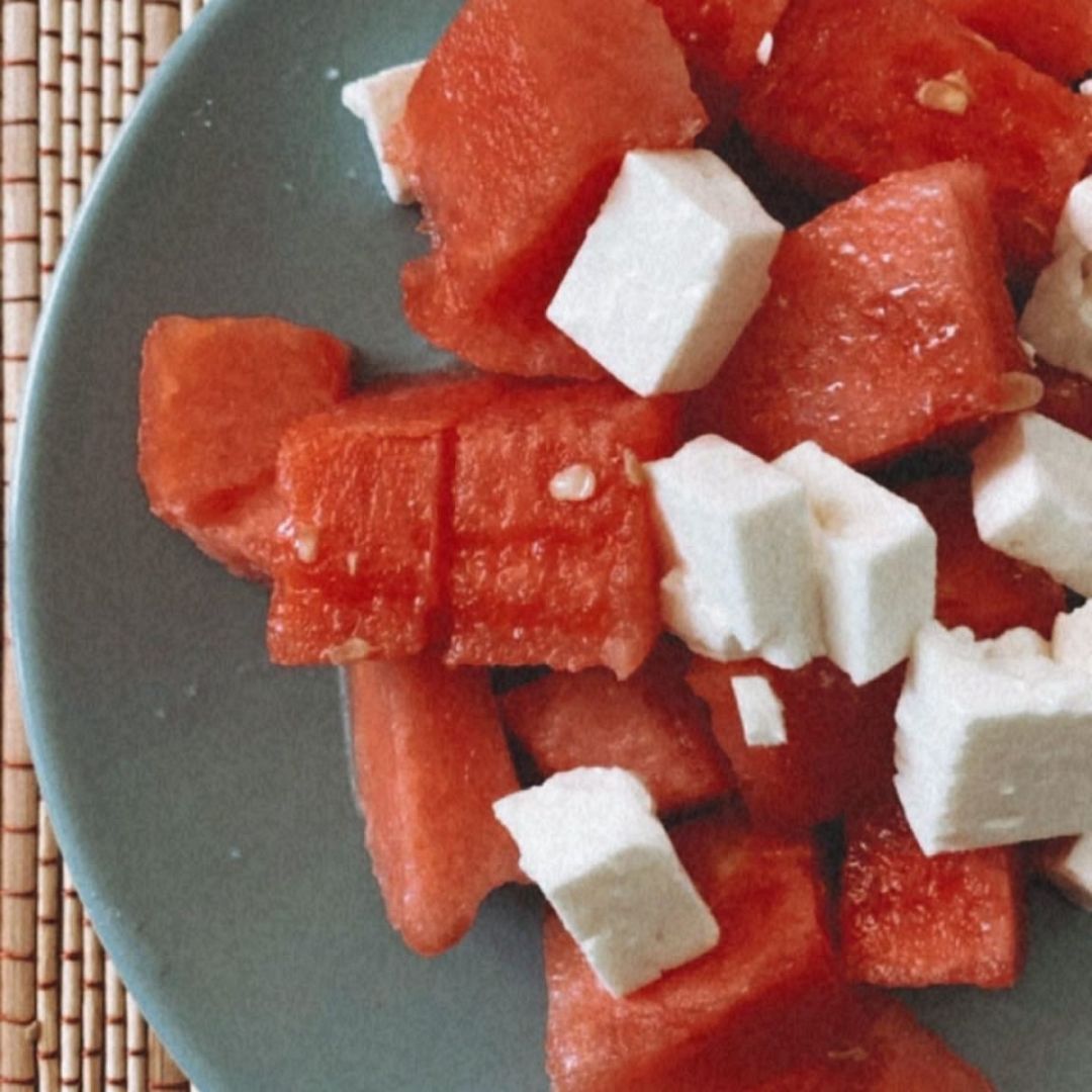 Sandía con feta Sandía con feta