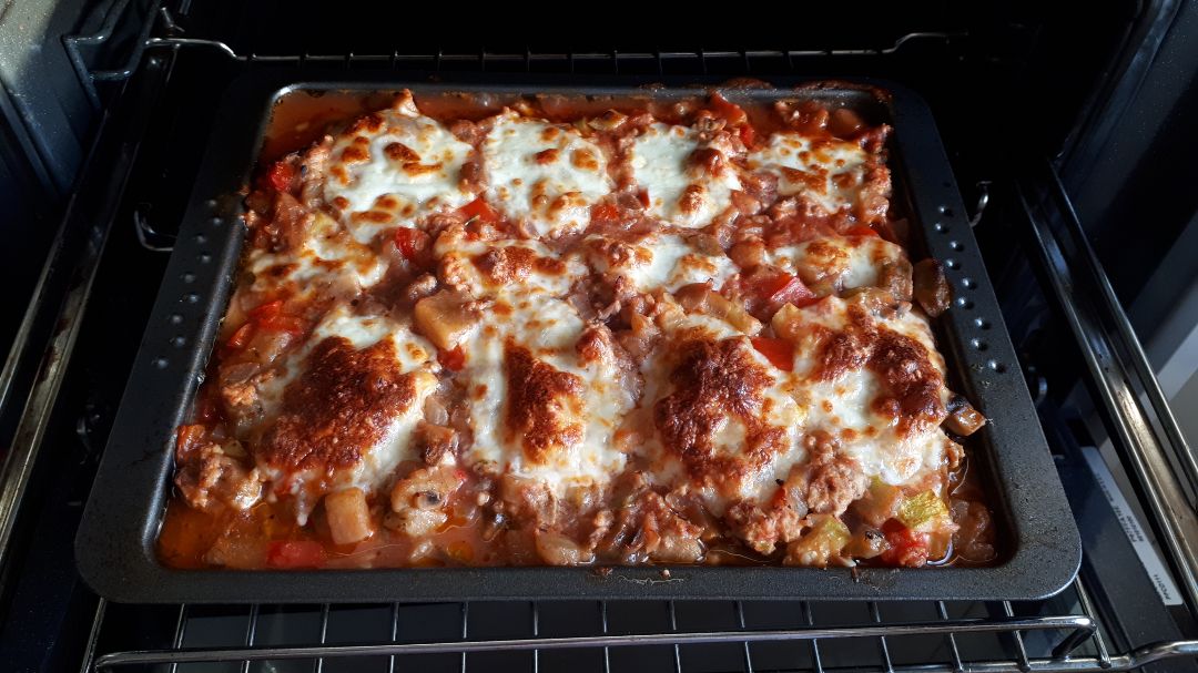 Lasaña de verduras y pavo