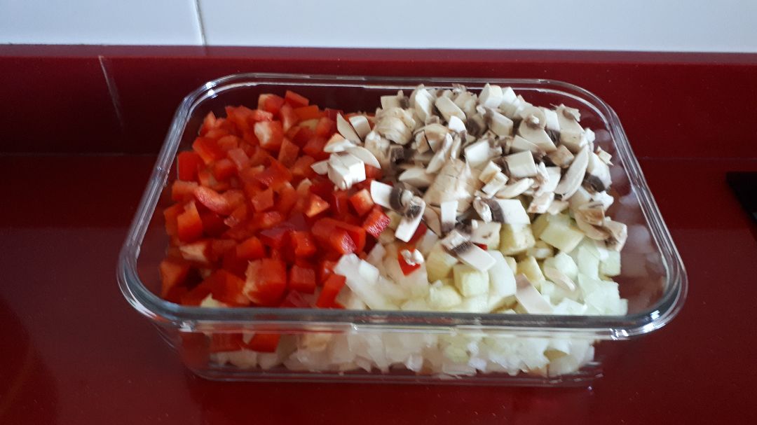 Lasaña de verduras y pavo Paso 0