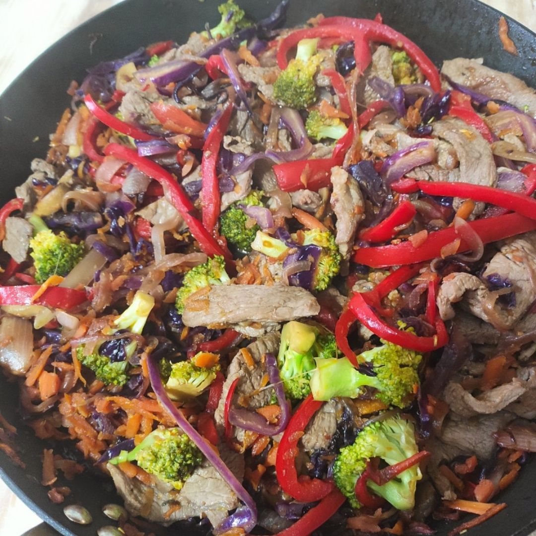 Wok de ternera con verduras Wok de ternera con verduras