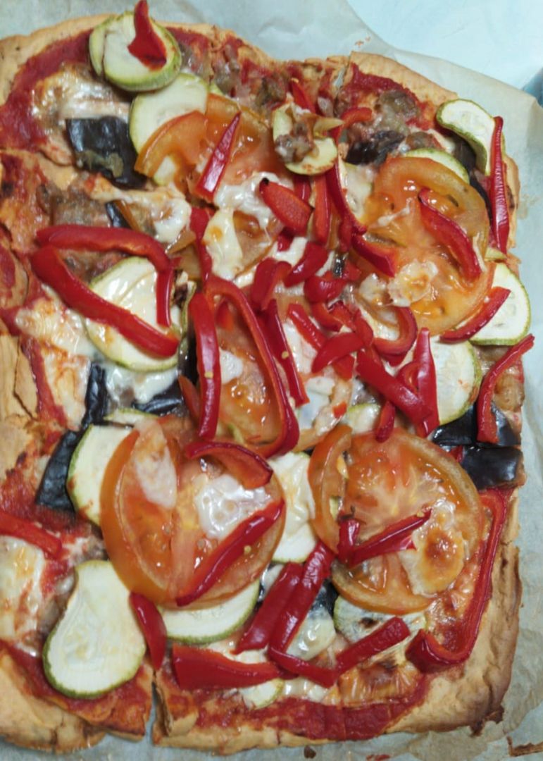 Pizza con base de garbanzos Pizza con base de garbanzos