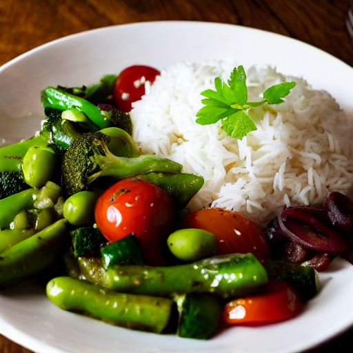 Arroz salteado con verduras