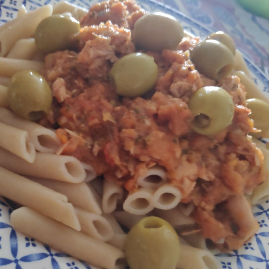 Pasta con aceitunitas Pasta con aceitunitas