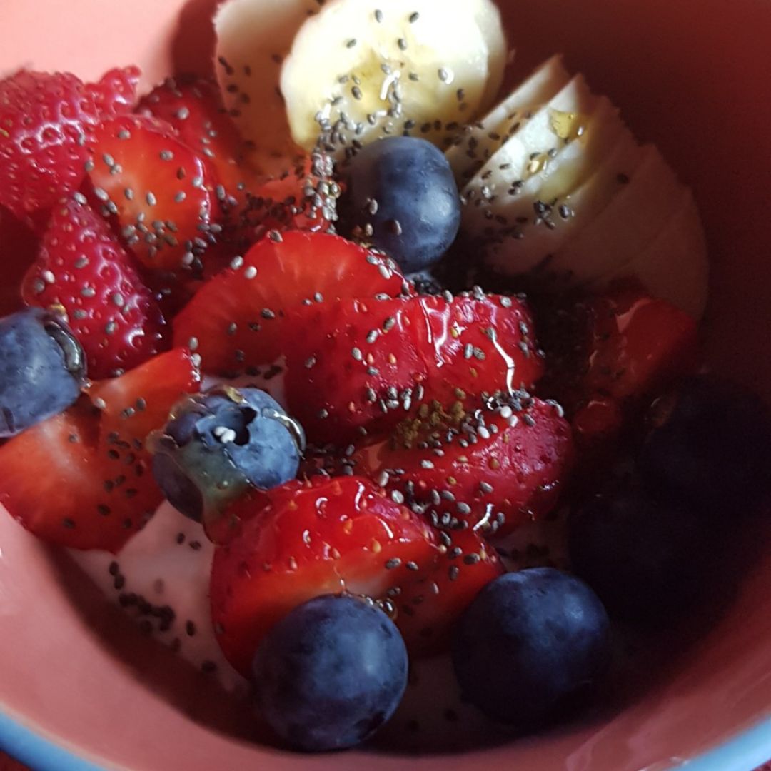 Snack dulce yogur y frutas🍓