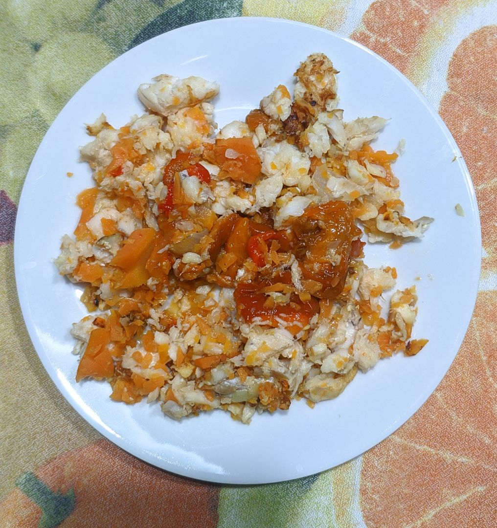 Revuelto de merluza Revuelto de merluza