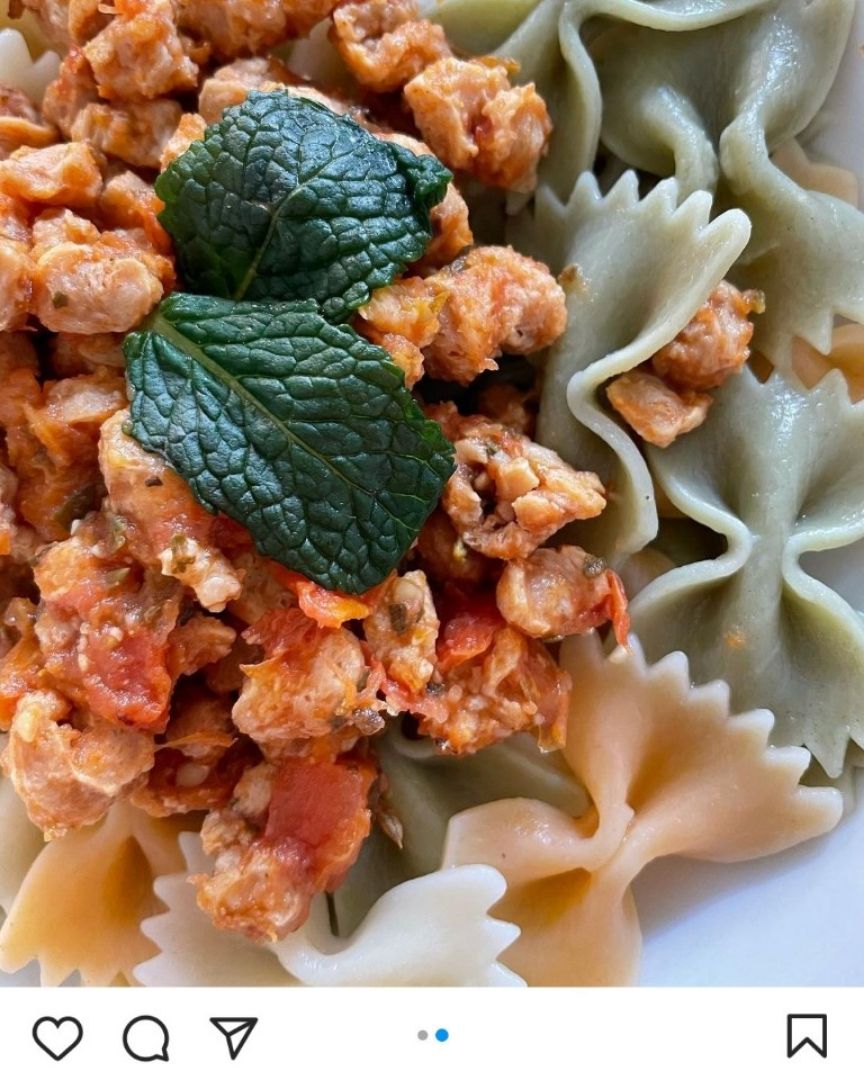 Pasta con soja texturizada