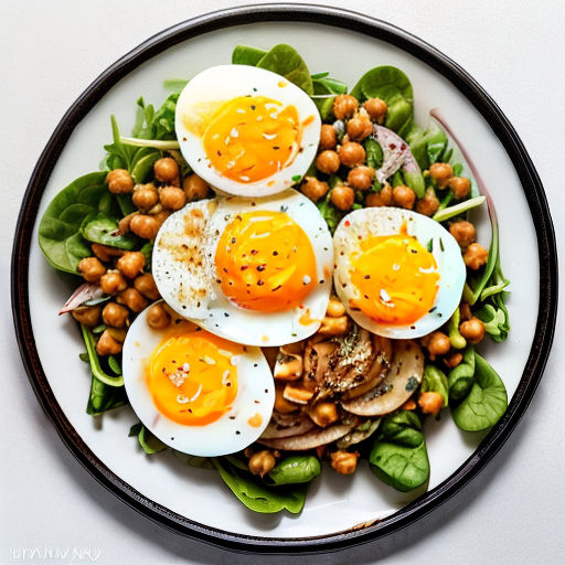 Ensalada de garbanzos, huevo y anchoas