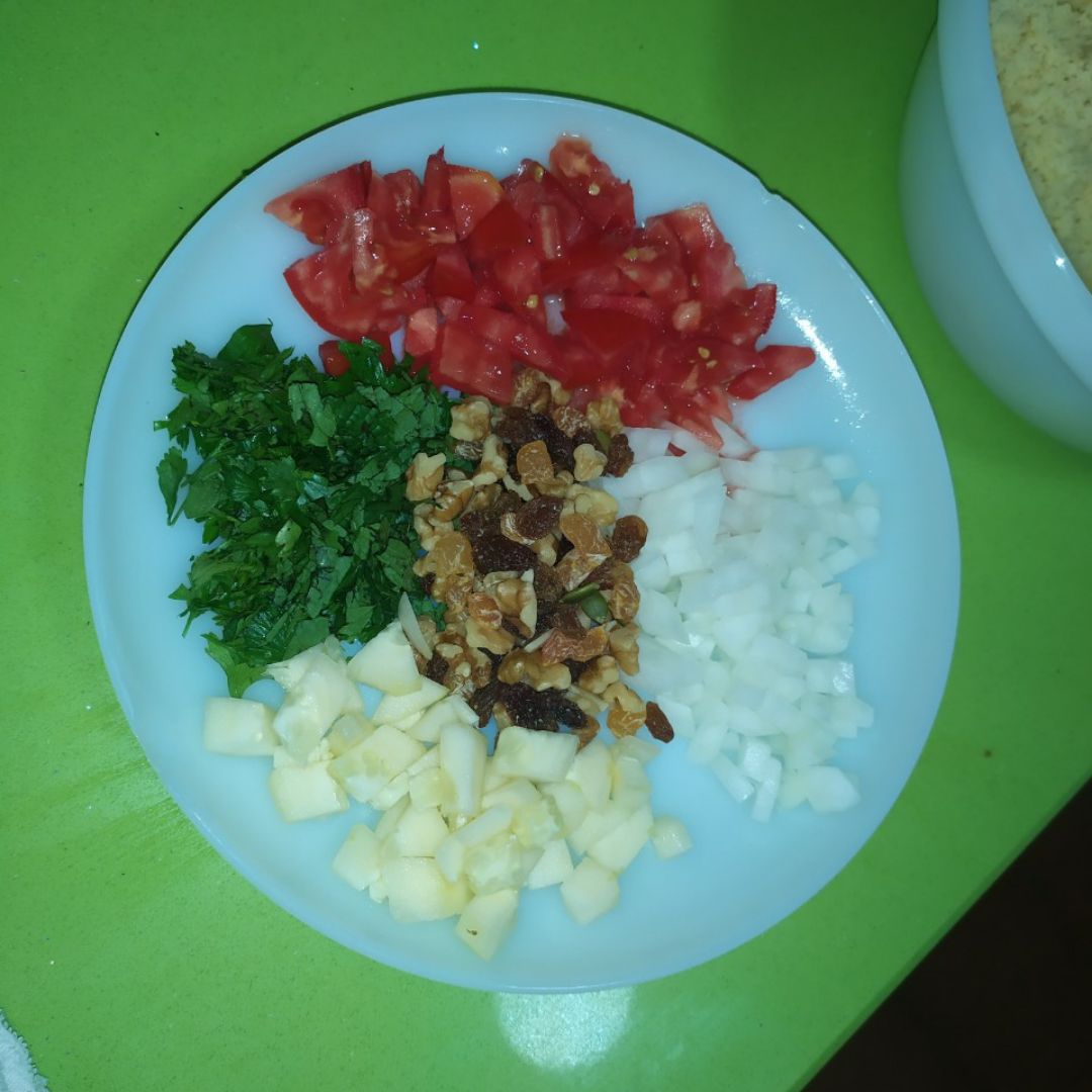 Ensalada de cous cous Paso 1 Ensalada de cous cous Paso 1