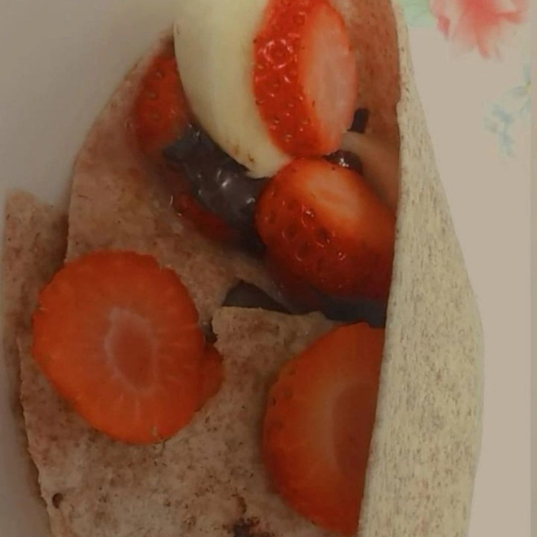 Wrap fresas, platano y choco