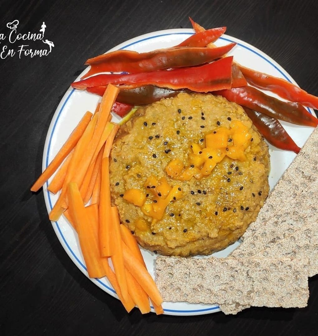 Humus de garbanzos al toque de mango Humus de garbanzos al toque de mango
