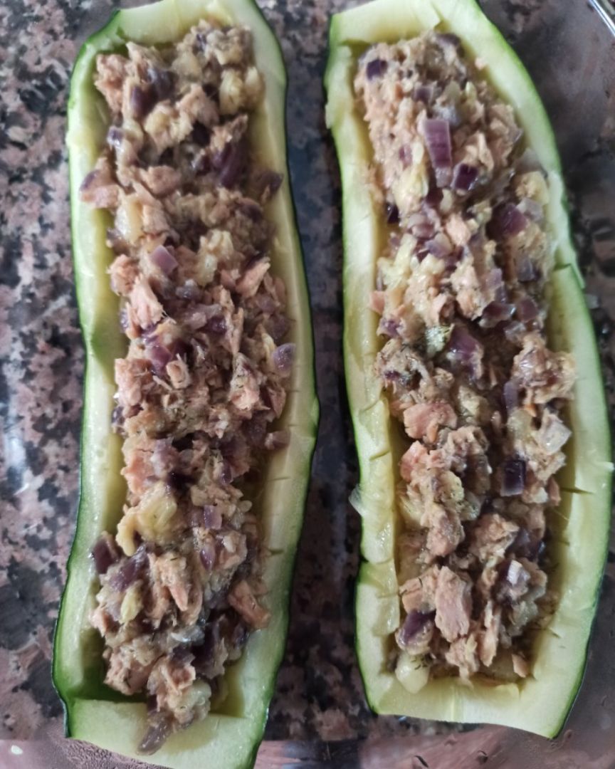 Calabacín relleno de atún y arroz moruno Paso 10 Calabacín relleno de atún y arroz moruno Paso 10