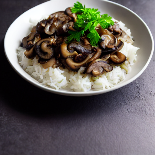 Arroz con ternera y champiñones