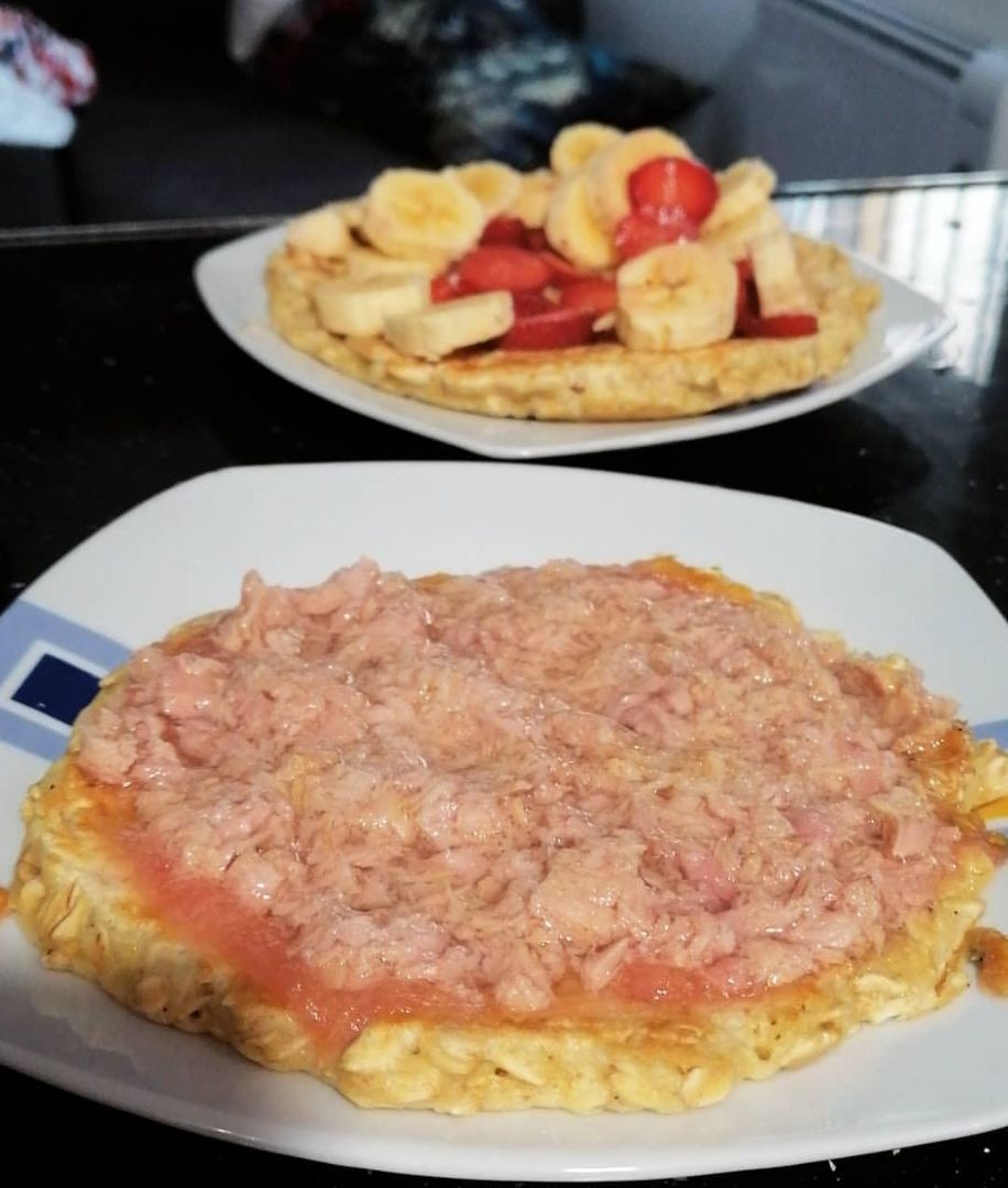 Tortita de avena salada y tortita de avena dulce