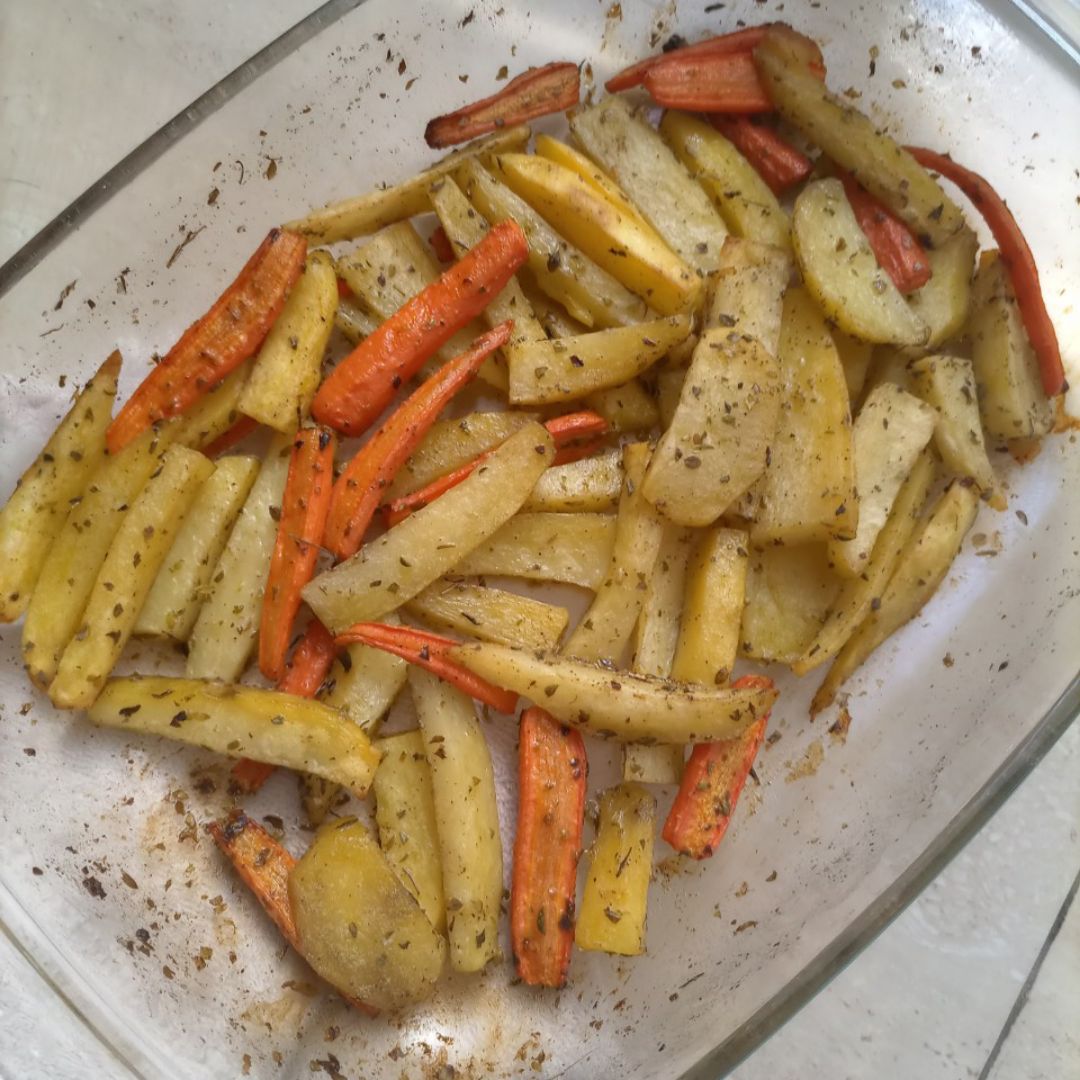 Patata y zanahoria al horno Patata y zanahoria al horno