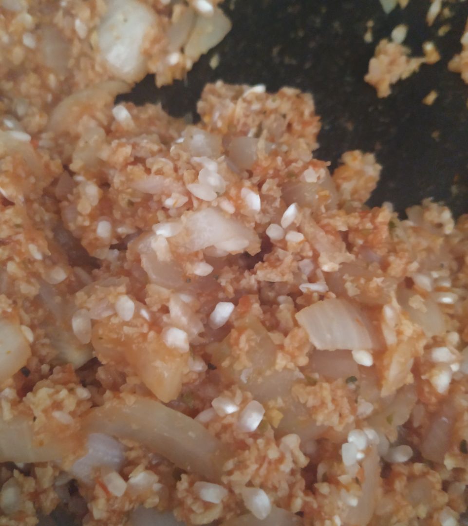 Pimientos rellenos de arroz y soja Paso 4 Pimientos rellenos de arroz y soja Paso 4