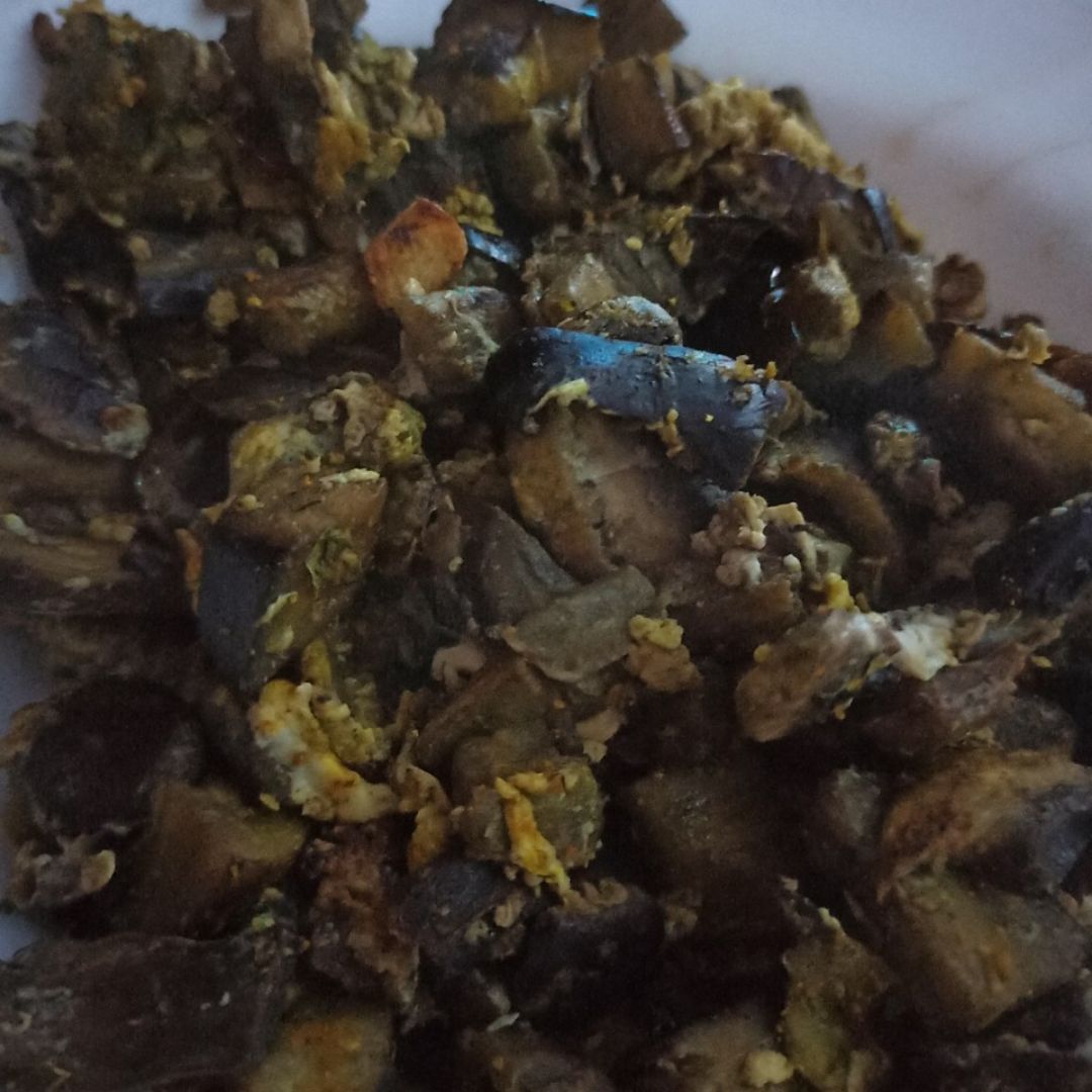 Revuelto berenjena y champi Revuelto berenjena y champi