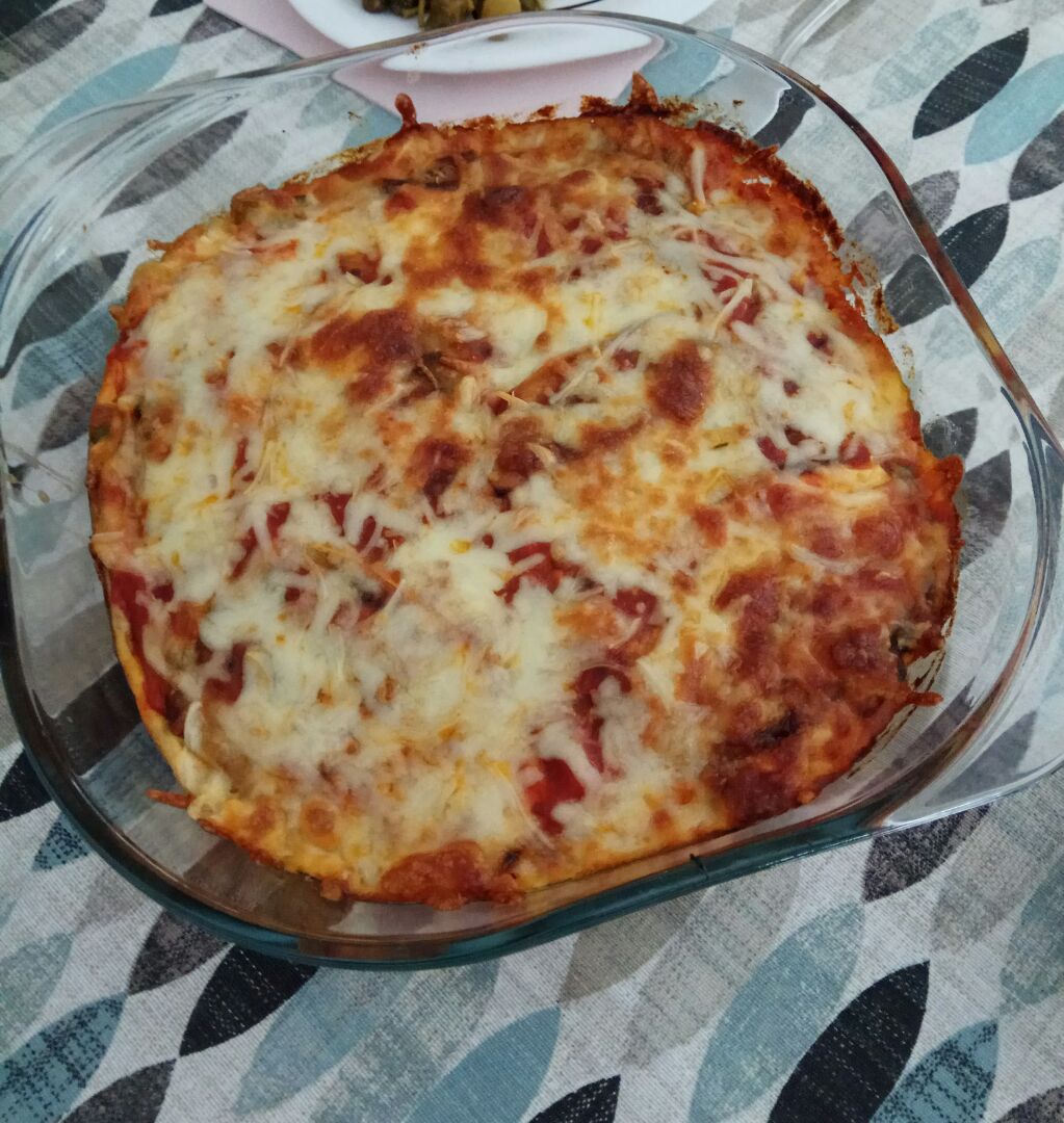 Lasaña de berenjena con verduras y pollo Lasaña de berenjena con verduras y pollo