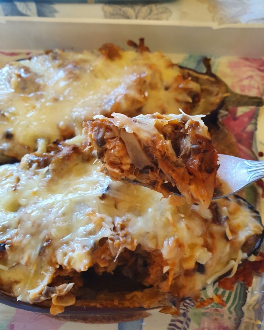 Berenjena rellena al horno Berenjena rellena al horno