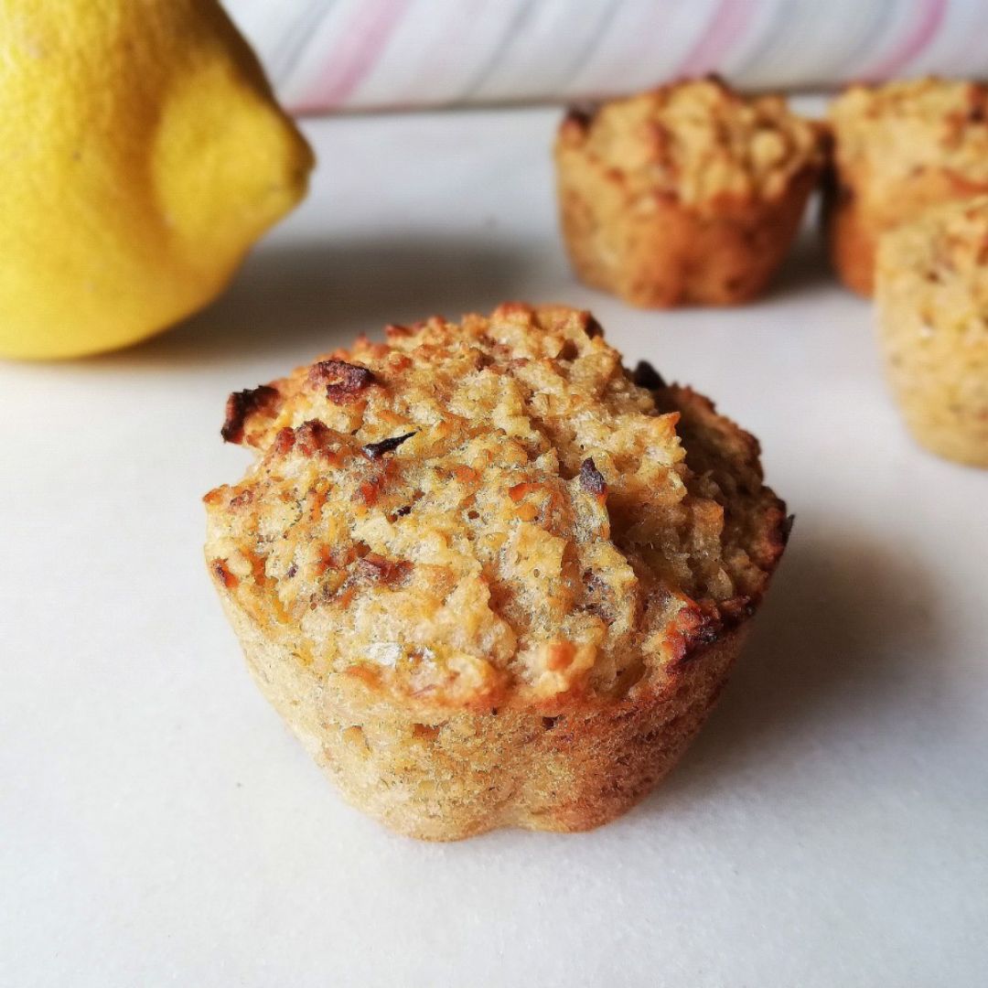 Muffins de oatmeal sabor limón Muffins de oatmeal sabor limón