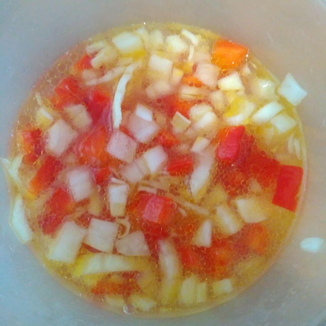 Vinagreta de pimiento, cebolla y ajo Vinagreta de pimiento, cebolla y ajo