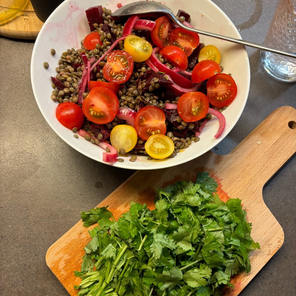 Ensalada de lentejas y remolacha Ensalada de lentejas y remolacha