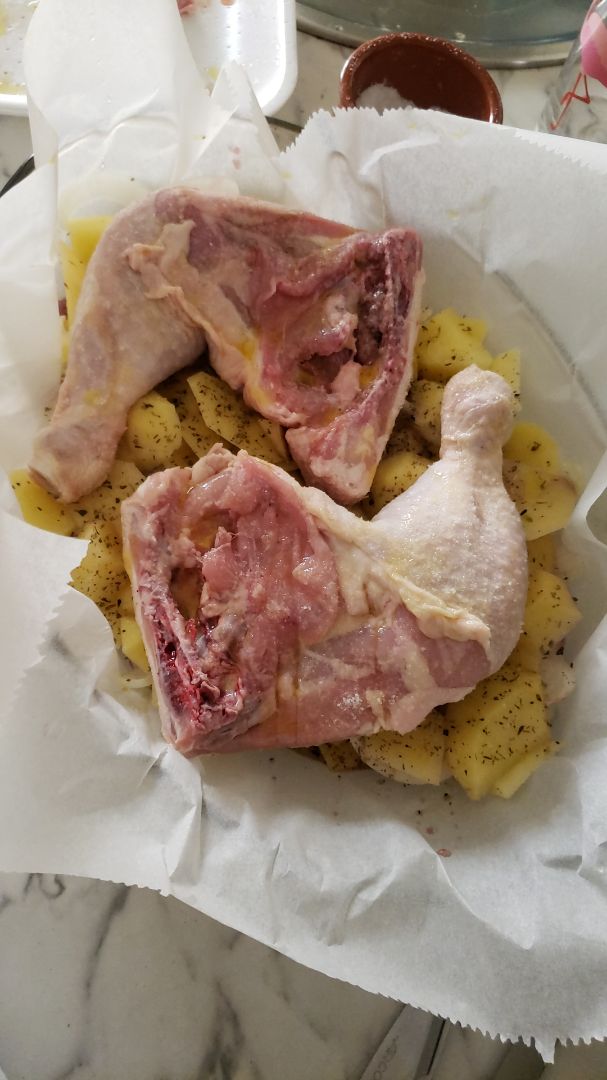 Pollo al horno con patatasStep 0