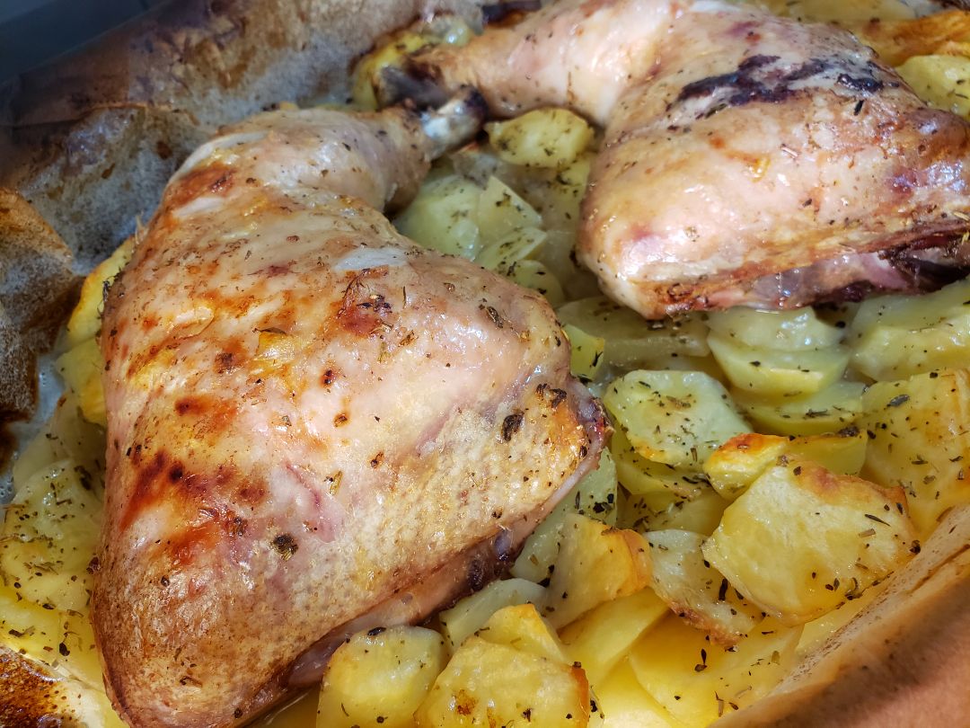Pollo al horno con patatasStep 0