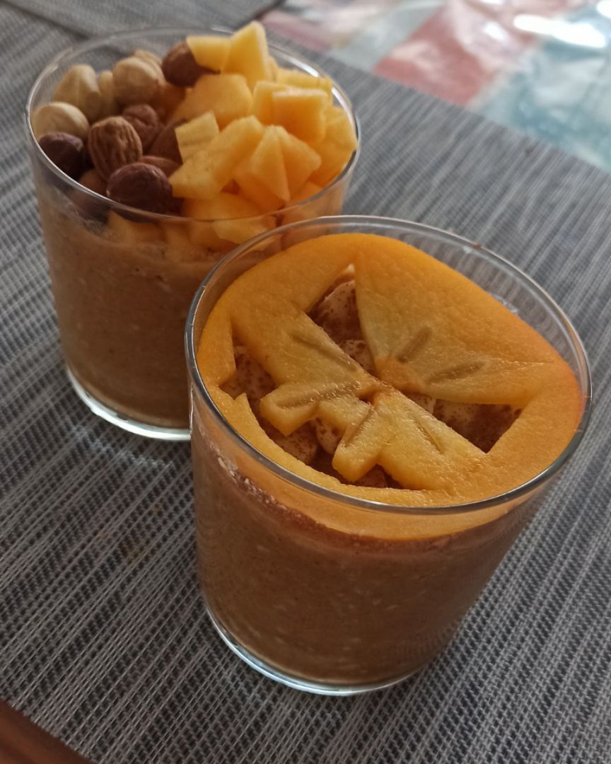 Overnight oats de otoño (calabaza y manzana)