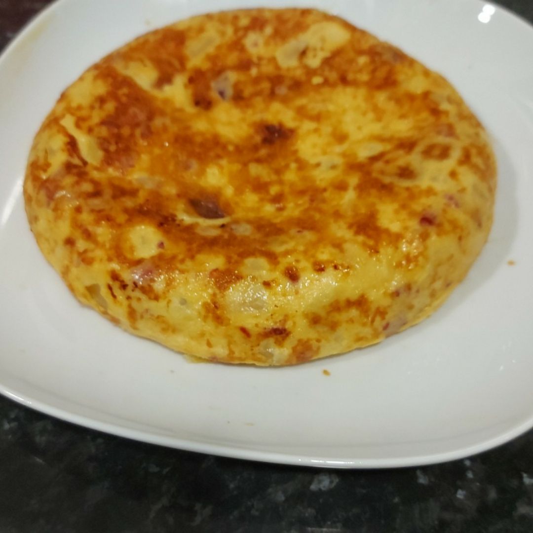 Tortilla de patata y chorizo sin freir Tortilla de patata y chorizo sin freir