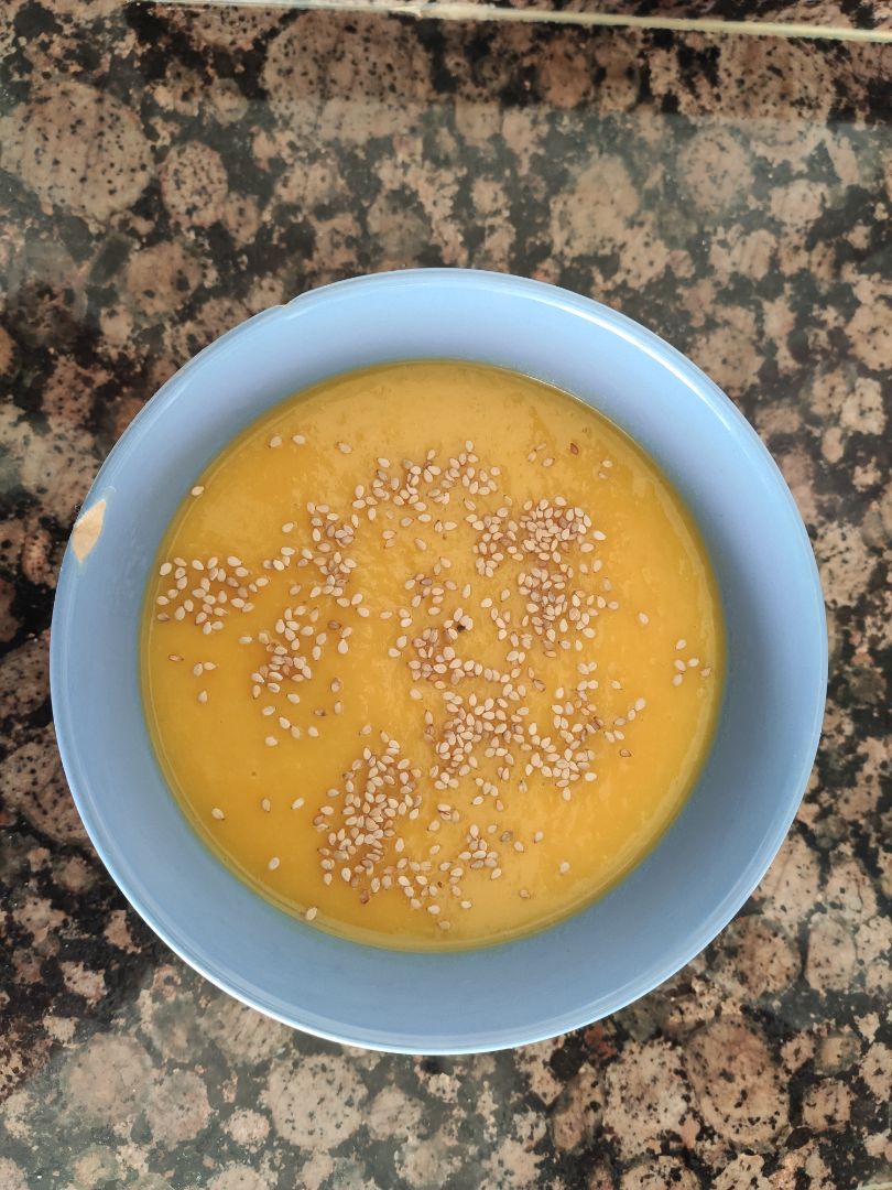 Puré de calabaza y coco. Puré de calabaza y coco.