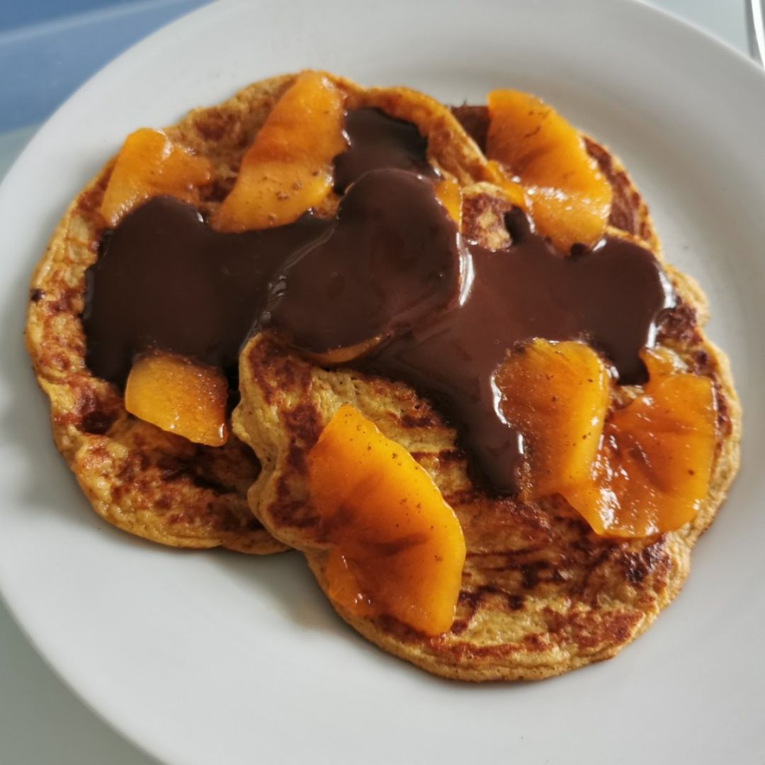 Tortitas de avena y caqui Tortitas de avena y caqui