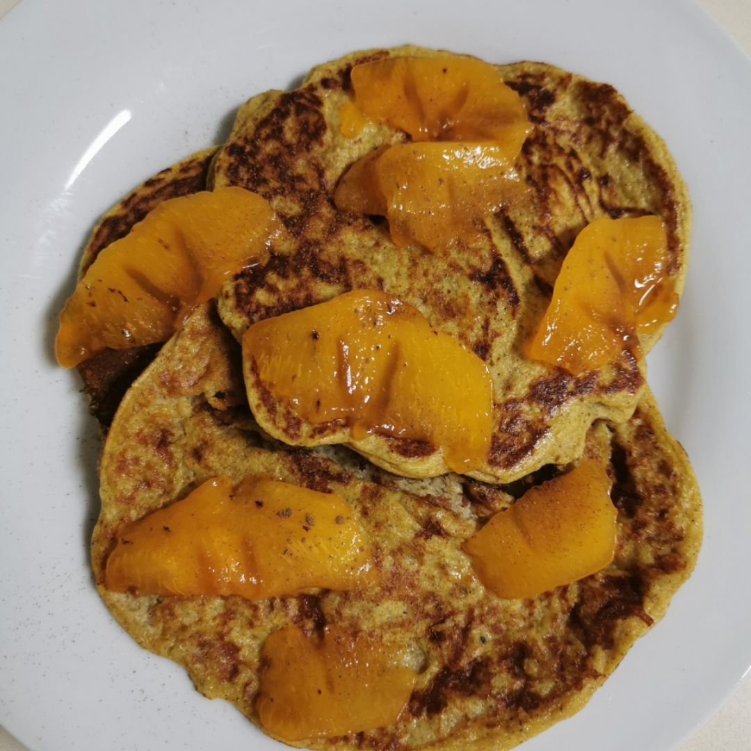 Tortitas de avena y caqui Paso 3 Tortitas de avena y caqui Paso 3