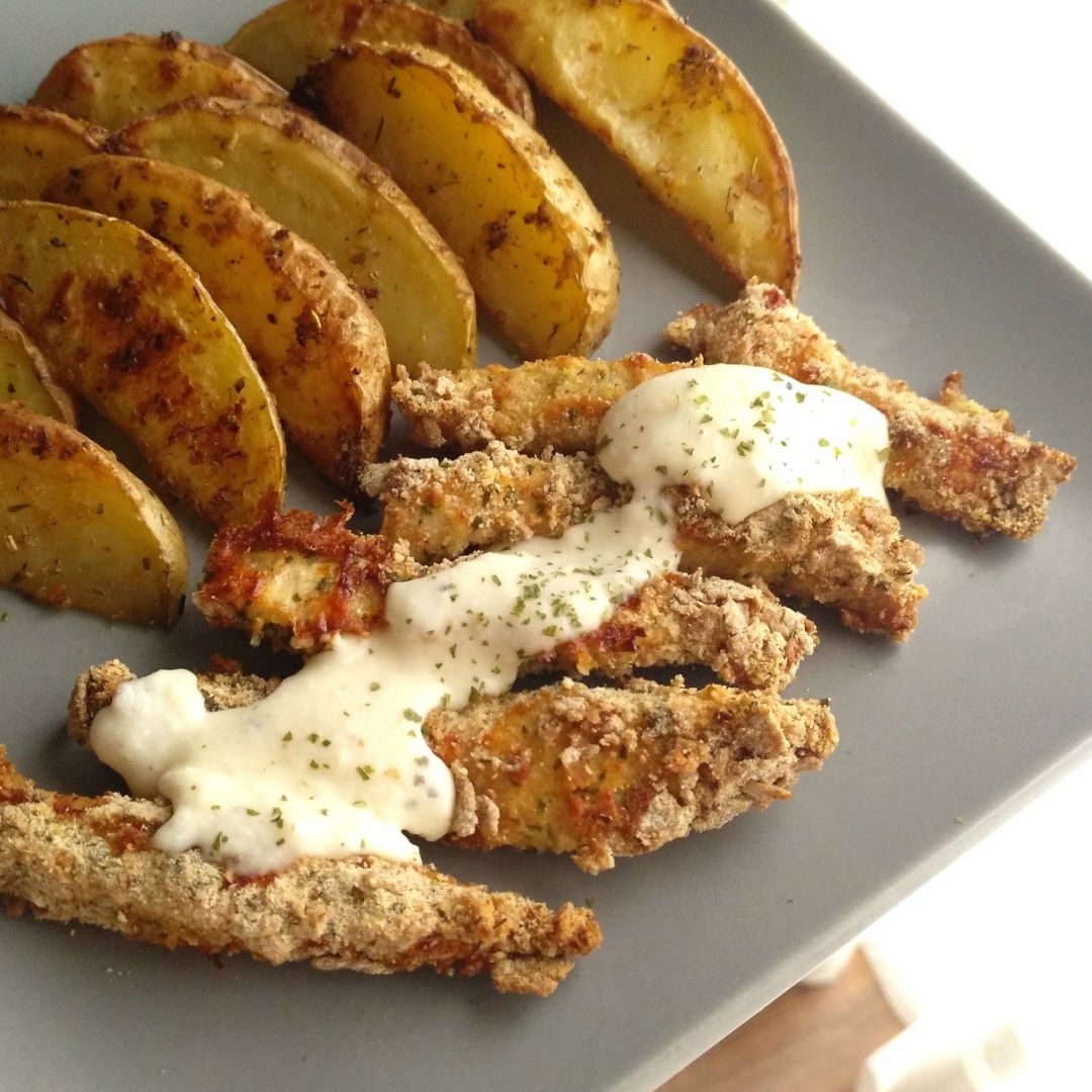 Fingers de pollo con copos de espelta ♥️ Fingers de pollo con copos de espelta ♥️