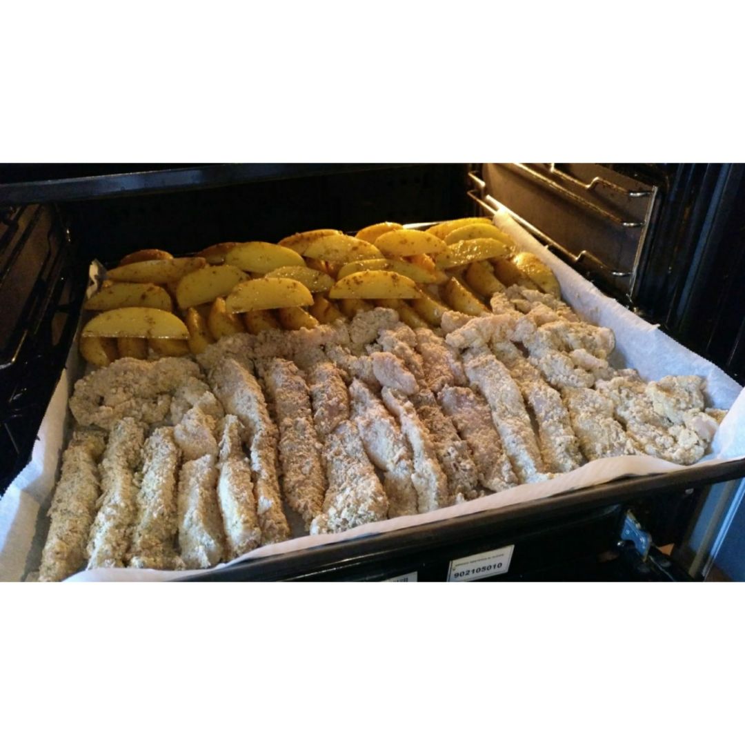 Fingers de pollo con copos de espelta ♥️ Paso 2 Fingers de pollo con copos de espelta ♥️ Paso 2