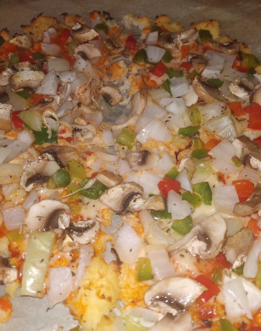 Pizza con masa de coliflor Pizza con masa de coliflor