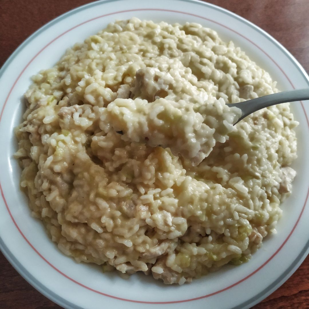 Risotto de calabacín y pollo