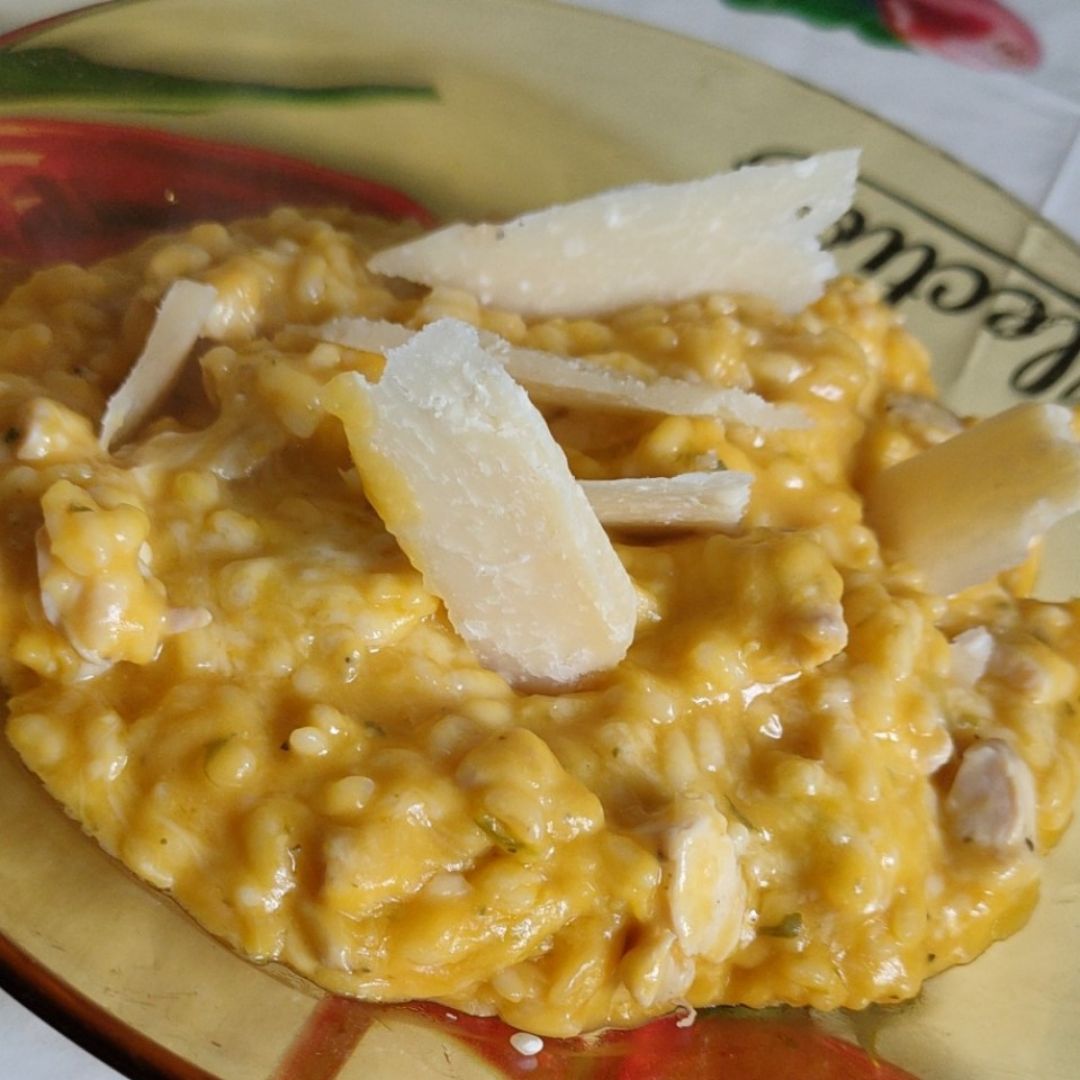 Risotto de calabaza, pollo y leche de coco Risotto de calabaza, pollo y leche de coco