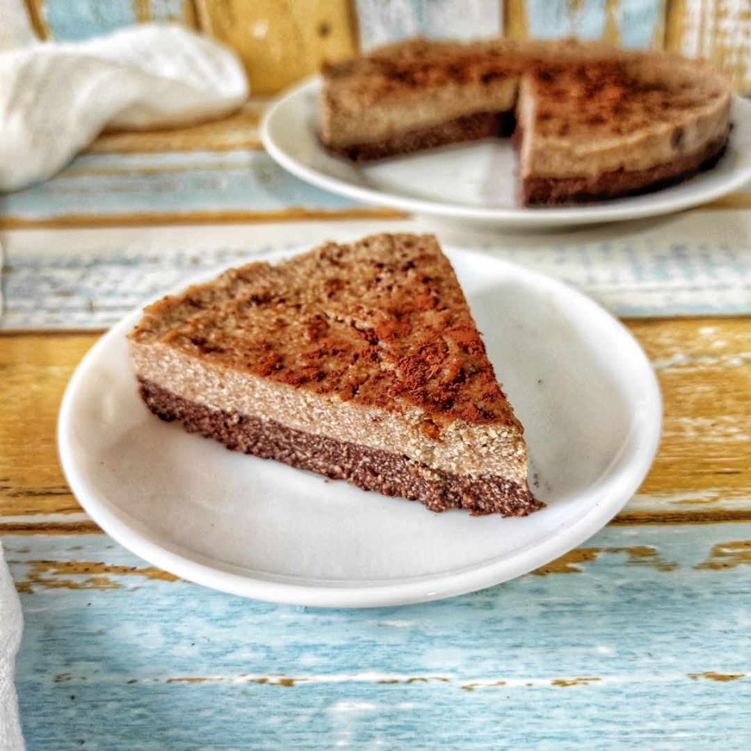 Tarta de chocolate y crema de cacahuete