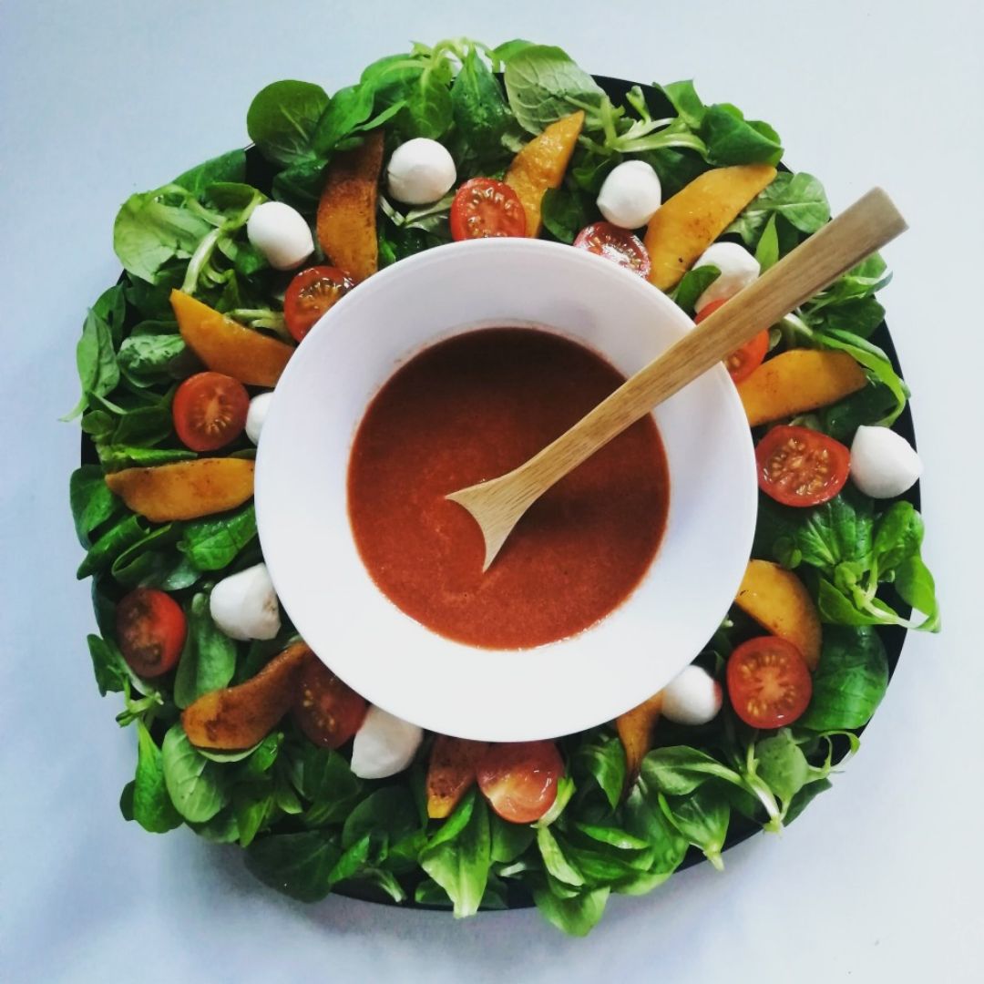 ENSALADA DE MELOCOT脫N CON VINAGRETA DE SAND脥A 馃挌馃崏馃崙 ENSALADA DE MELOCOT脫N CON VINAGRETA DE SAND脥A 馃挌馃崏馃崙