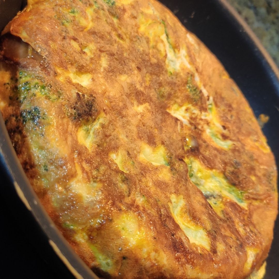 Tortilla de brócoli y champiñones Paso 2 Tortilla de brócoli y champiñones Paso 2