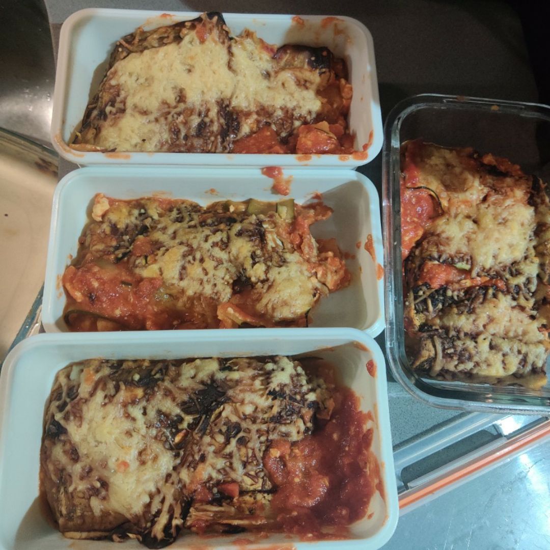 Lasagna de Calabacin, berenjena y pollo Paso 6 Lasagna de Calabacin, berenjena y pollo Paso 6
