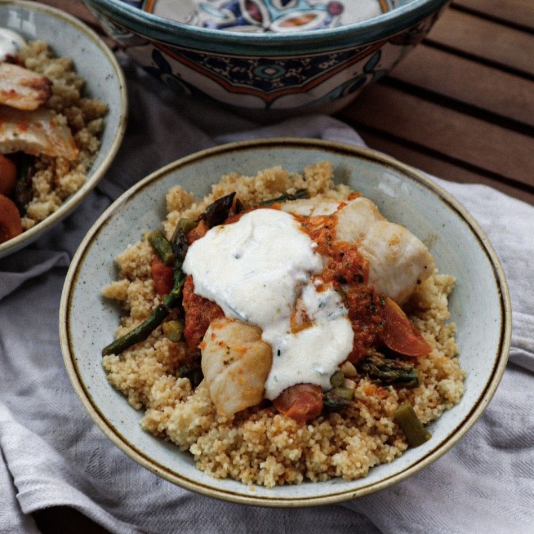 Tajin de pescado con salsa harissa