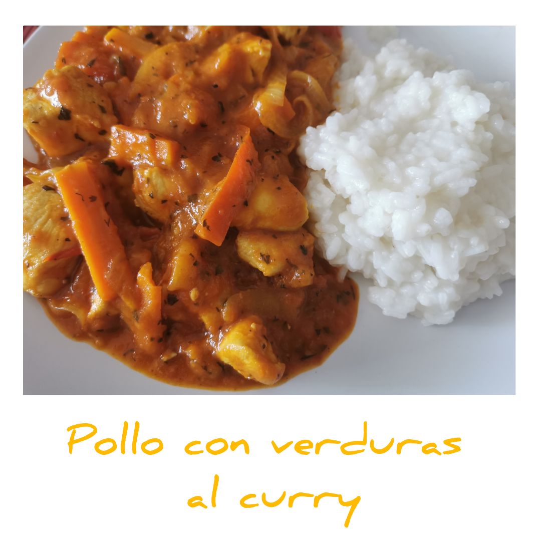 Pollo con verduras al curry